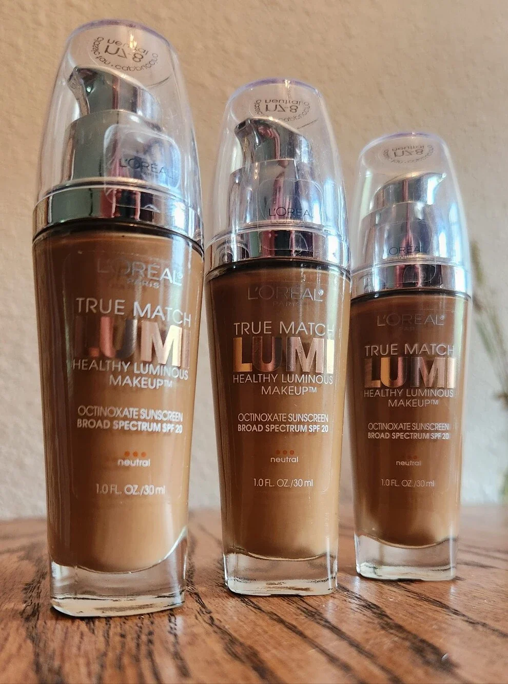 3× L'Oréal True Match Lumi Healthy Luminous Foundation - N7-8 Neutral Cappuccino